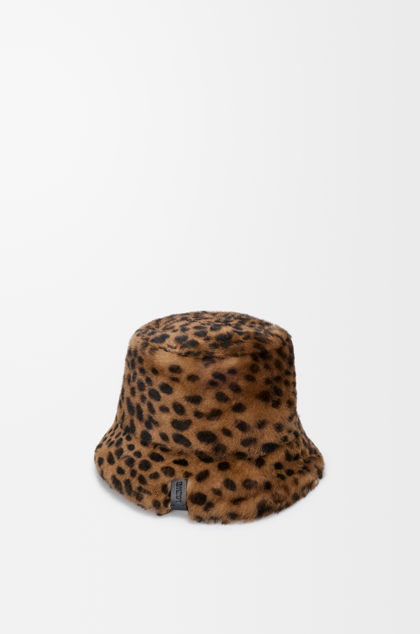LOEWE, Bucket hat in printed shearling
