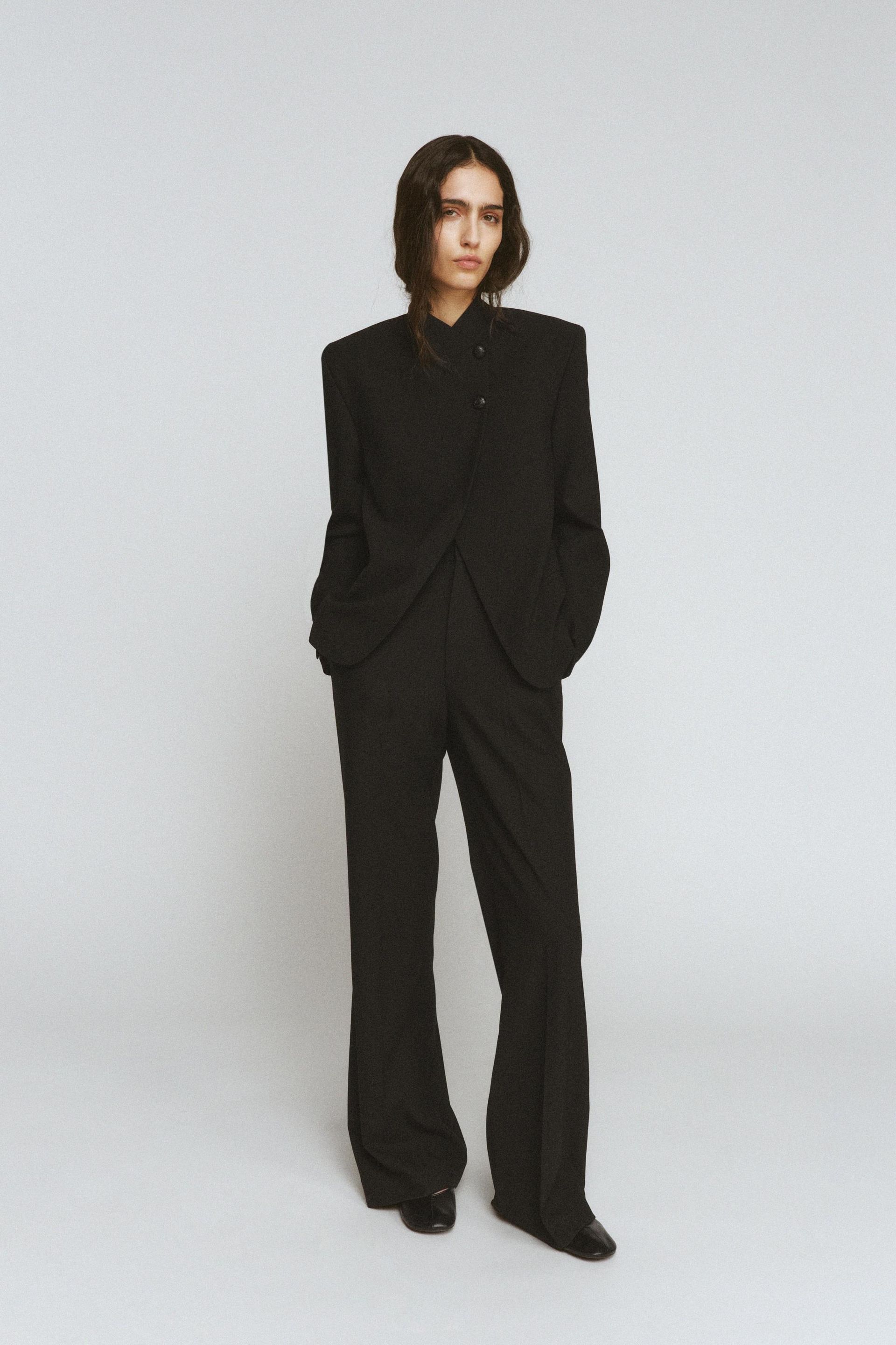 High Neck Buttoned Blazer Zw Collection