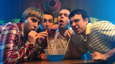 James Buckley, Blake Harrison, Joe Thomas and Simon Bird in The Inbetweeners