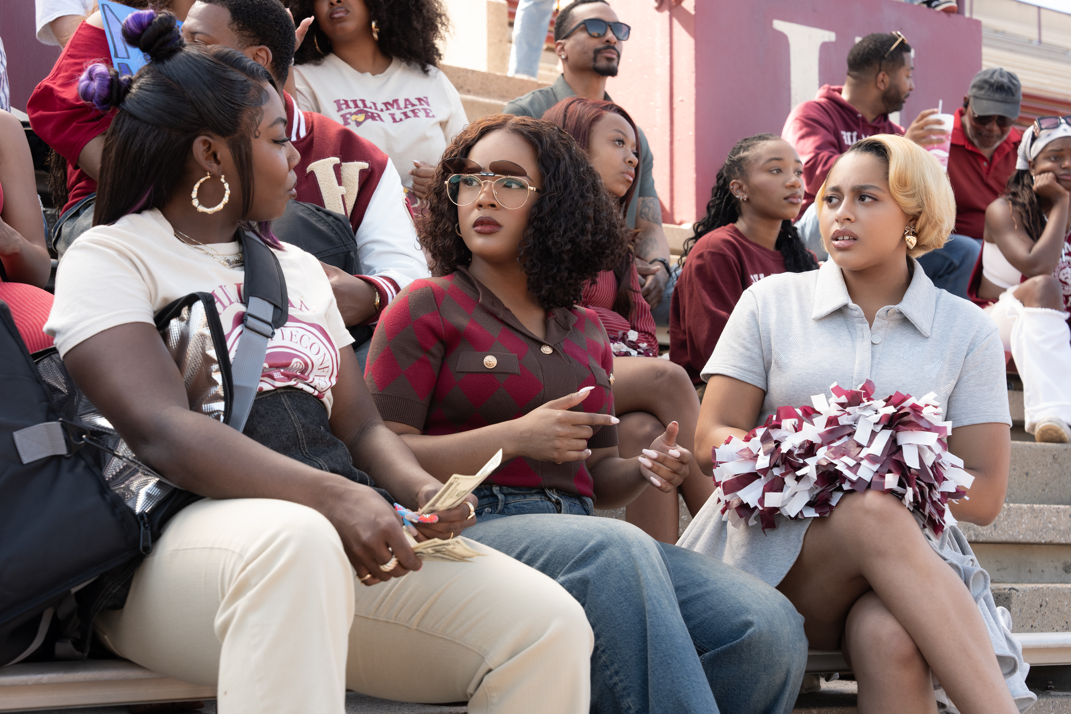 Alijah Kai as Rashida, Maleah Joi Moon as Deborah, Kennedi Reece as Hazel in Netflix#039;s #039;A Different World#039; reboot.