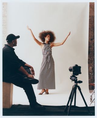 models wearing the J.Crew and Christopher John Rogers collaboration in a photoshoot for the collection, including jackets, dresses, and shirts