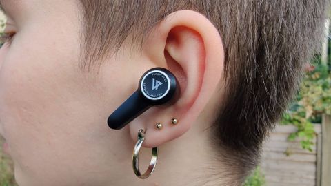 A photo showing a close-up of the Lypertek PurePlay Z5 earbuds in a users' ear