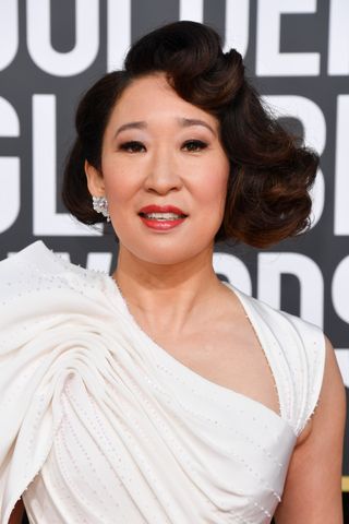 Sandra Oh is pictured with a short 'Faux' bob hairstyle
