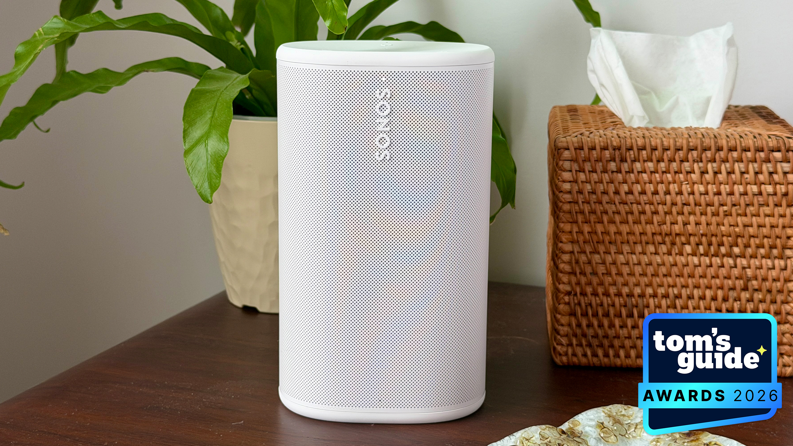 The Sonos Play speaker with a TG Awards 2026 badge