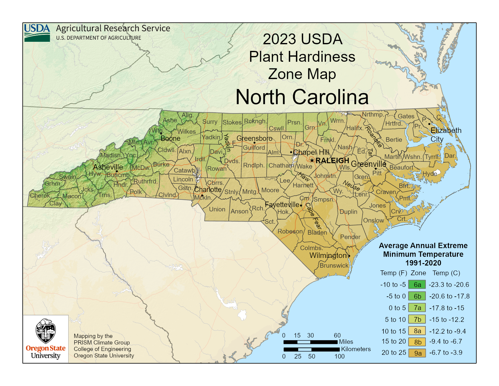 USDA North Carolina Planting Zone Map Gardening Know How