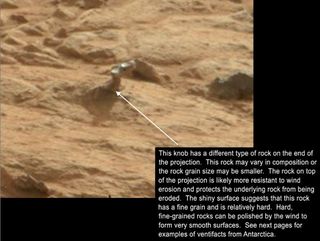 Close-up of Martian 'Door Handle'