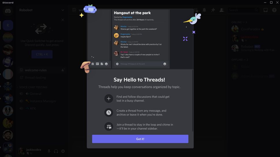 Exclusive Discord is getting threads this is what it looks like