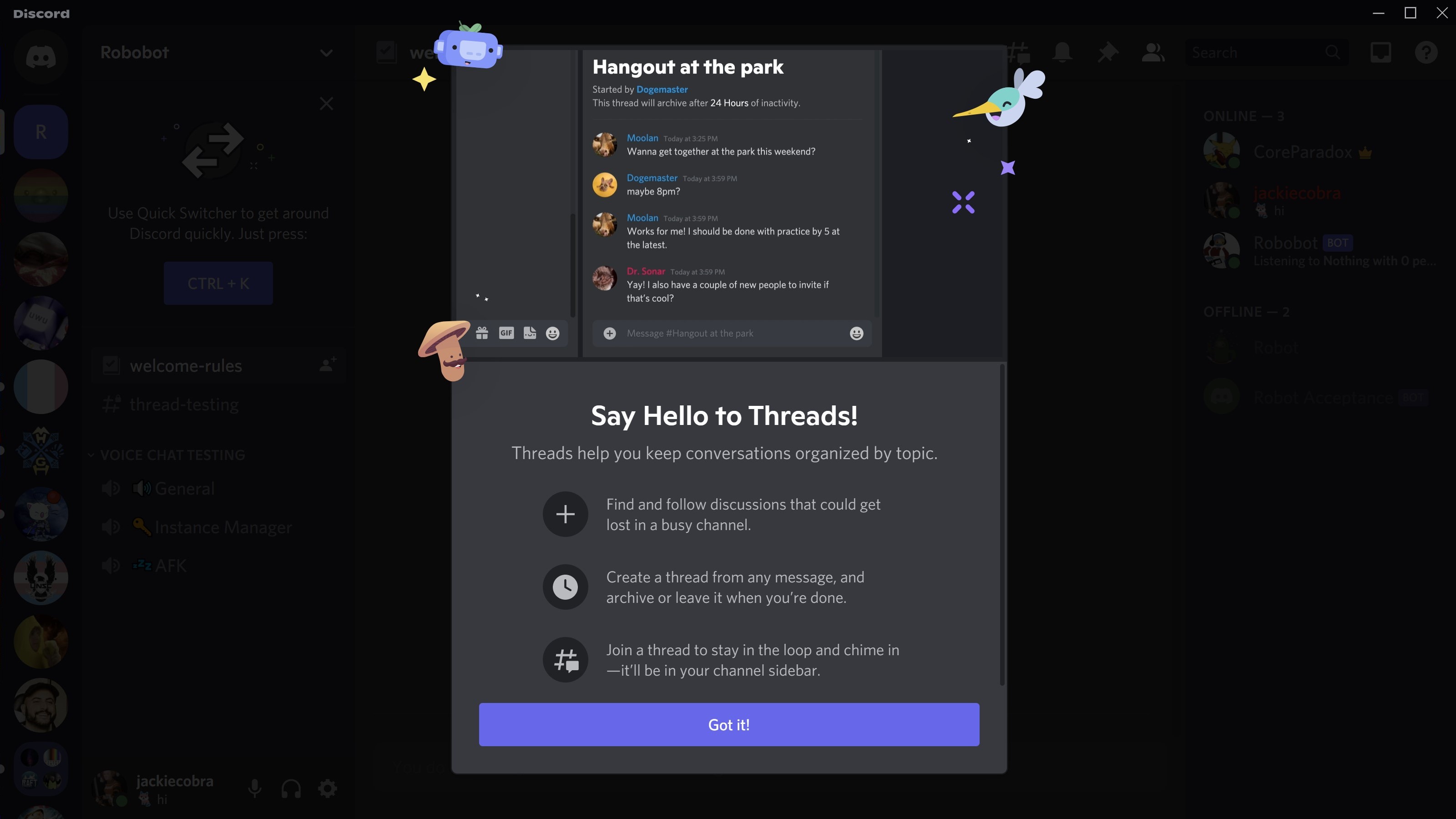 RP Schtuff — Discord Thread Tracker Bot