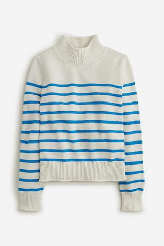 J.Crew white and blue striped sweater