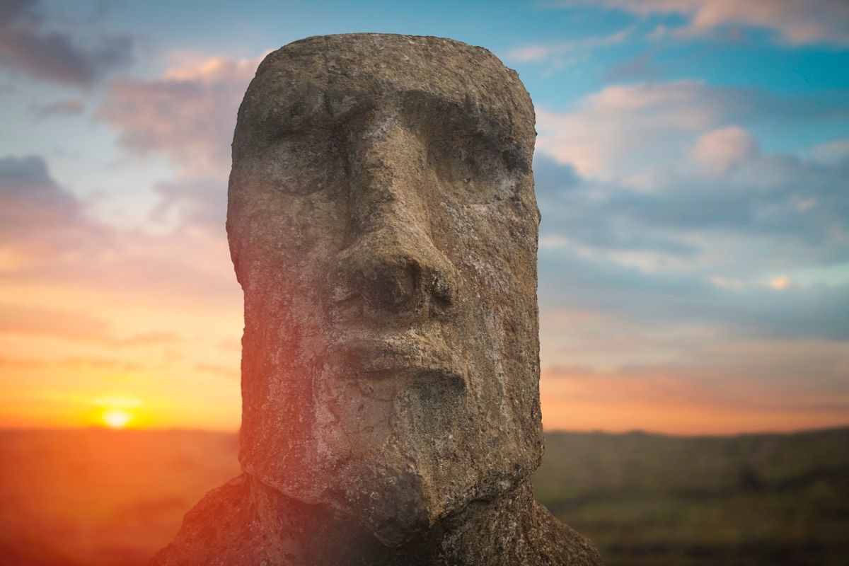 Towering statues called moai are scattered across Chile&#039;s Easter Island.