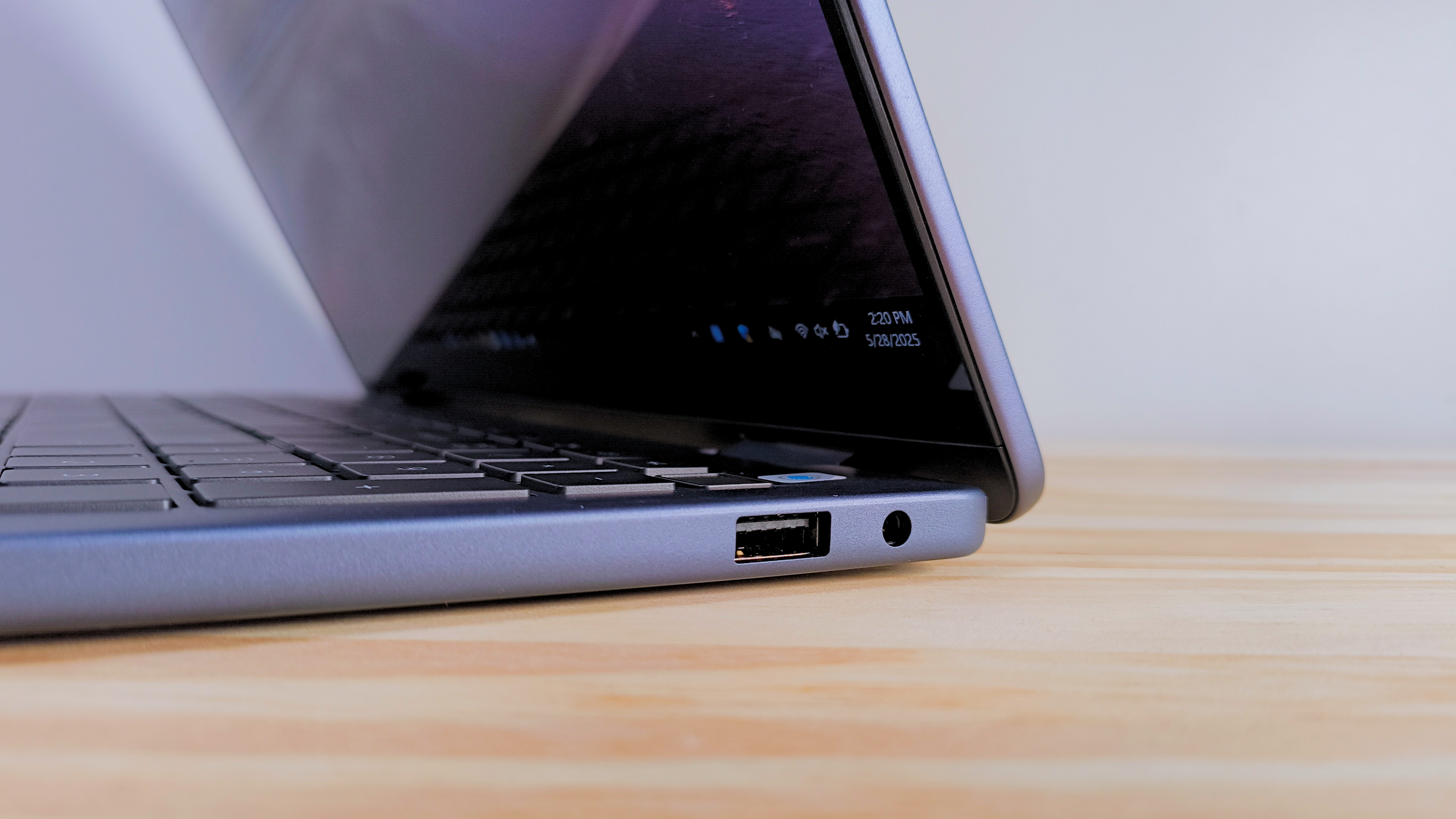 Close up of the ports on the right side of the Dell 16 Plus 2-in-1
