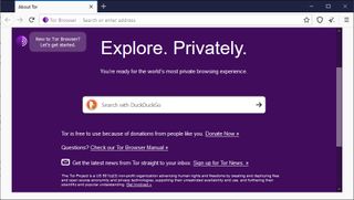 Screenshot of the Tor browser