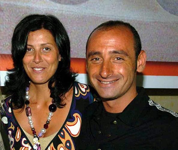 Paolo Bettini with wife during awards