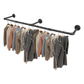 Long wall mounted clothes rail
