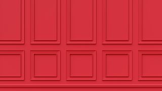 Wooden panelling painted in red