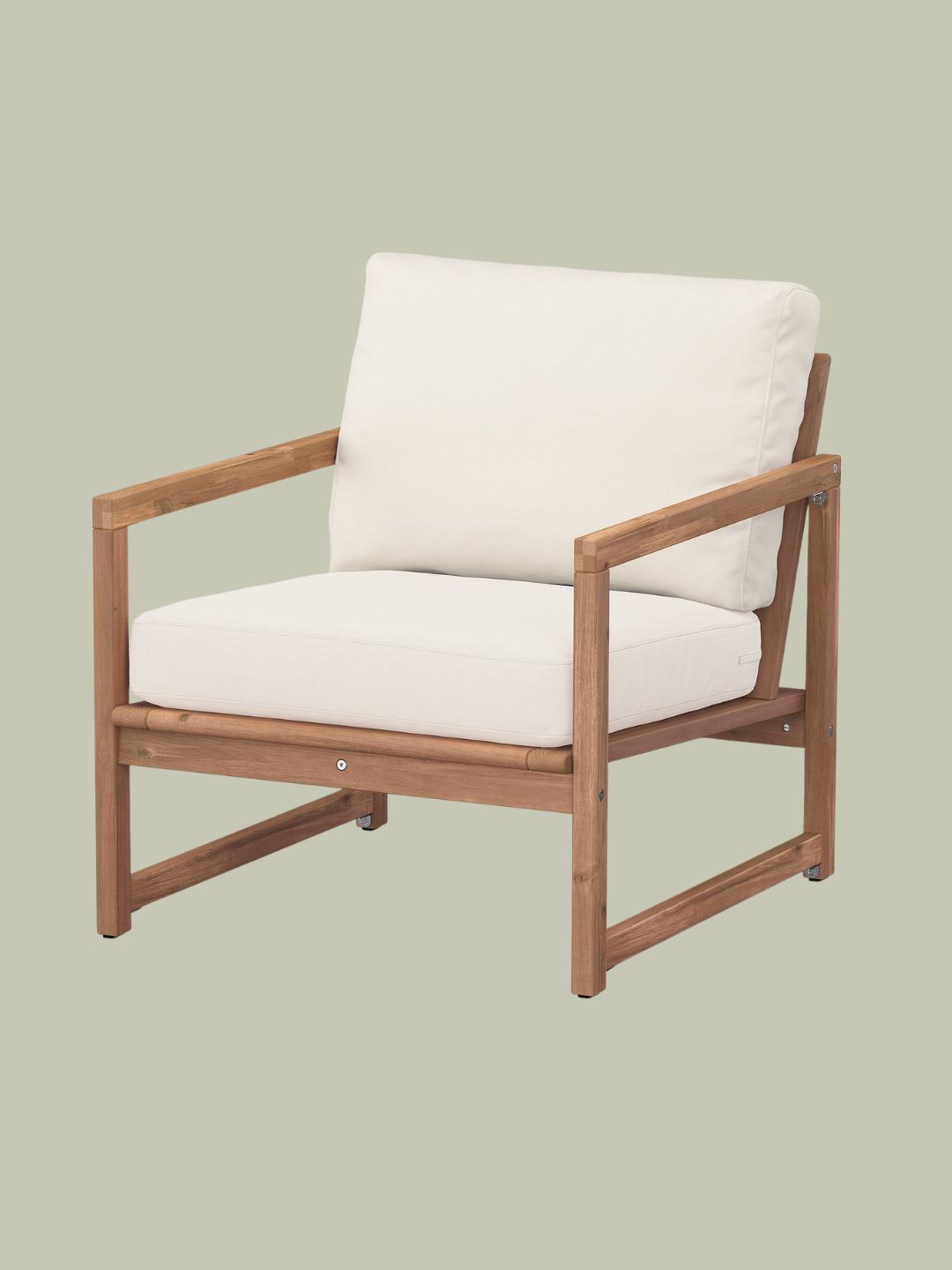 IKEA, N&amp;Auml;mmar&amp;Ouml; Lounge Chair, Outdoor - Light Brown Stained/fr&amp;ouml;s&amp;ouml;n/duvholmen Beige