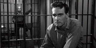 Dennis Weaver in the foreground in The Twilight Zone