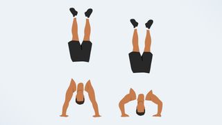an illo of a man doing a handstand push up