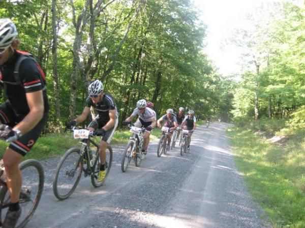 Mike Simonson tows the line for the first half of the race.