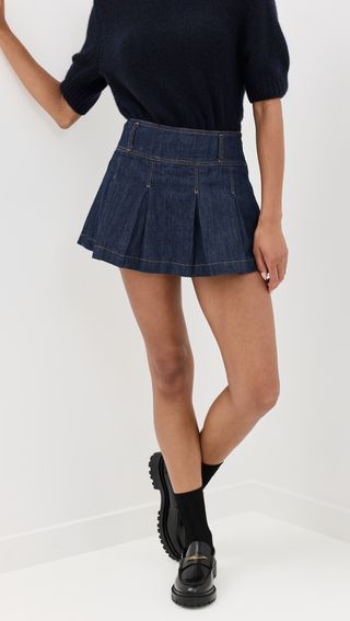 Petal Denim Mini Skort