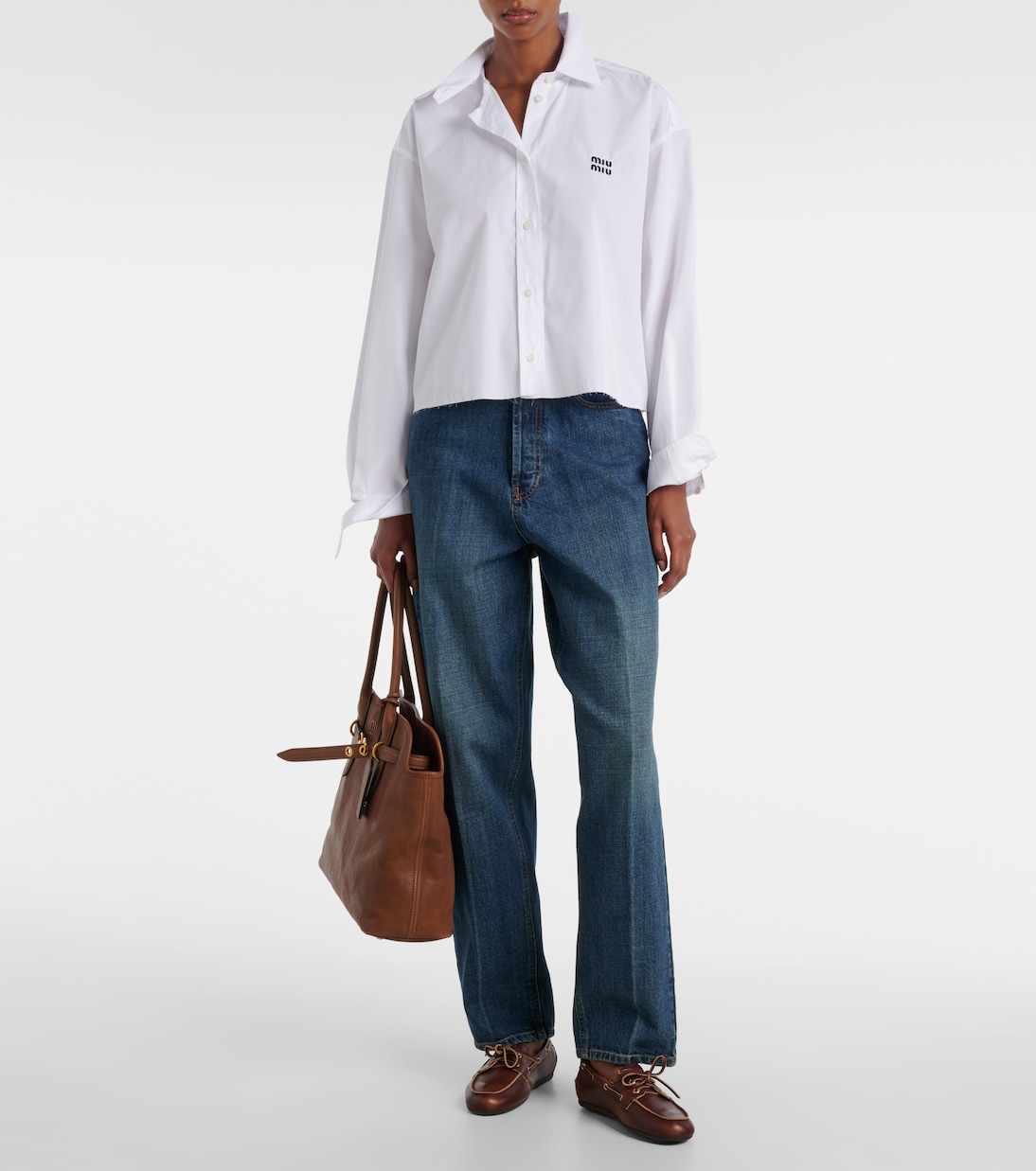 Cropped Cotton Poplin Shirt