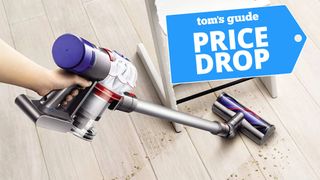 Dyson vacuum cleaner with a Tom's Guide deal tag