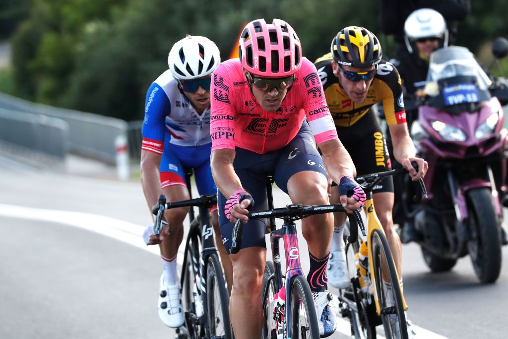 CHELM POLAND AUGUST 09 Thomas Scully of New Zealand and Team EF Education Nippo in the Breakaway during the 78th Tour de Pologne 2021 Stage 1 a 216km stage from Lublin to Chem 212m TourdePologne TDP2021 UCIWT on August 09 2021 in Chelm Poland Photo by Bas CzerwinskiGetty Images