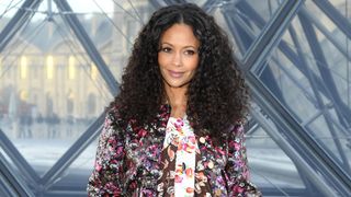 Thandie newton with a curly curve cut