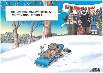 Editorial Cartoon U.S. groundhogs day polar vortex winter