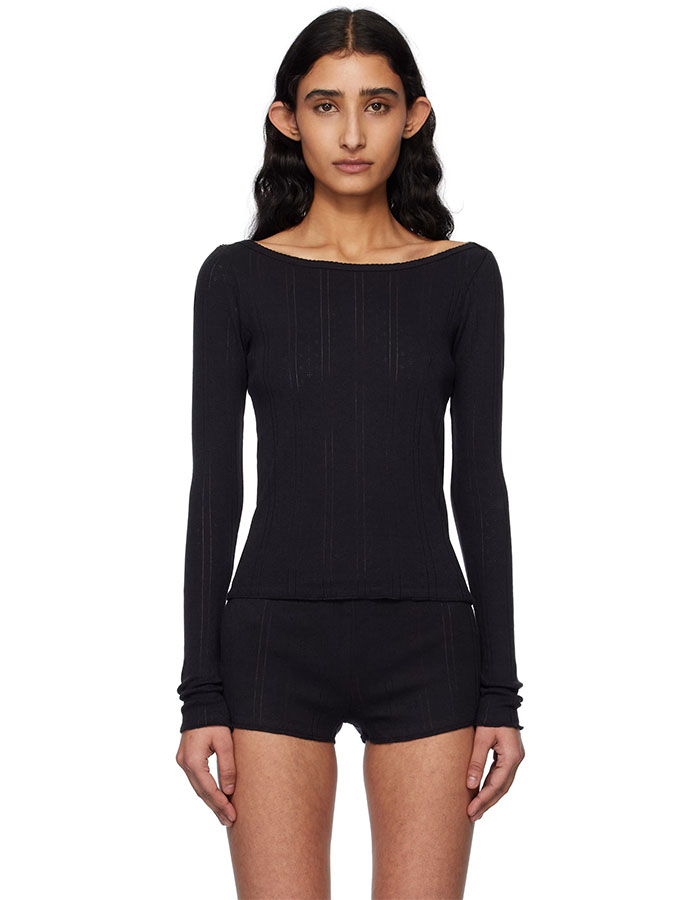 Black &#039;the Bateau&#039; T-Shirt