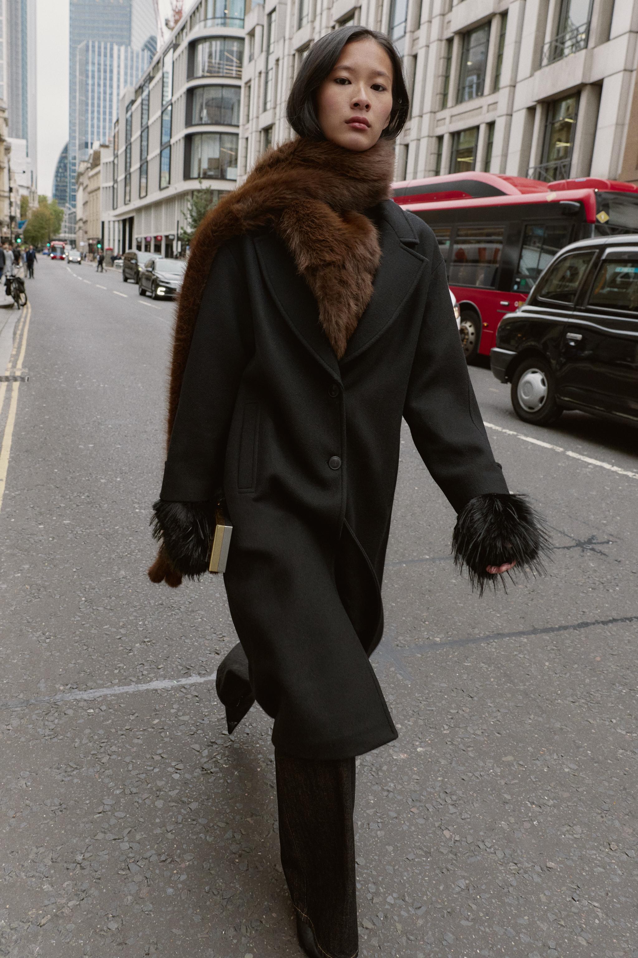 Oversized Coat With Contrast Cuff