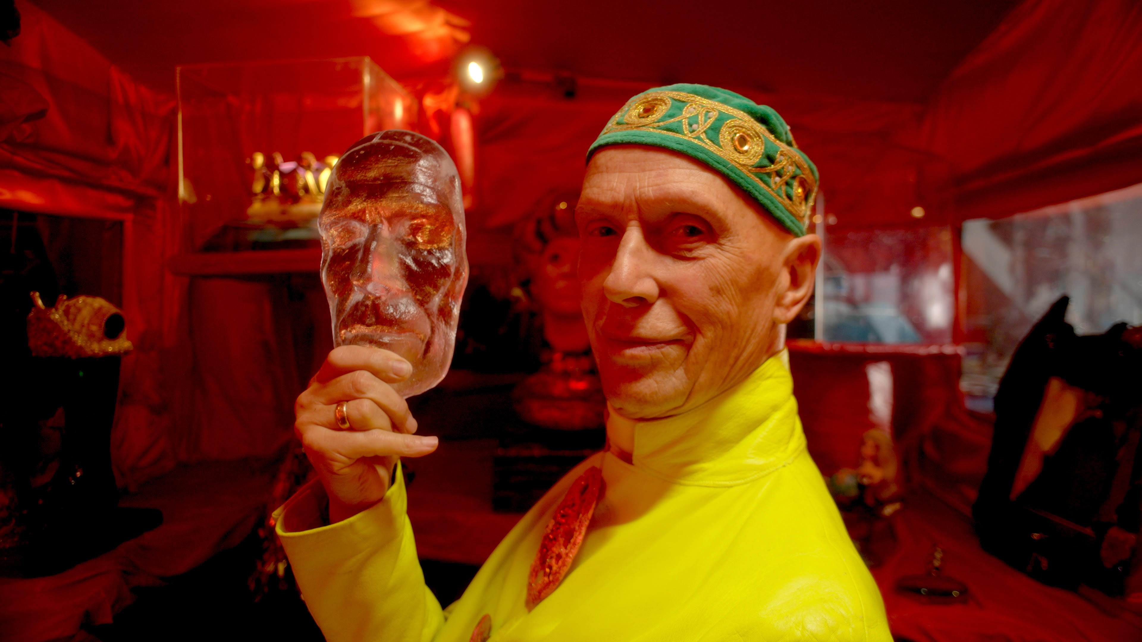 man in bright colours