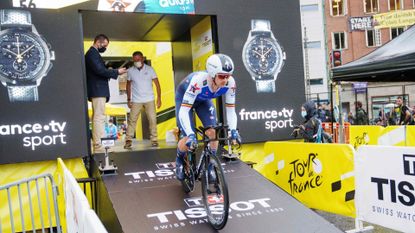 Yves Mapaert starts the prologue of the 2022 Tour de France