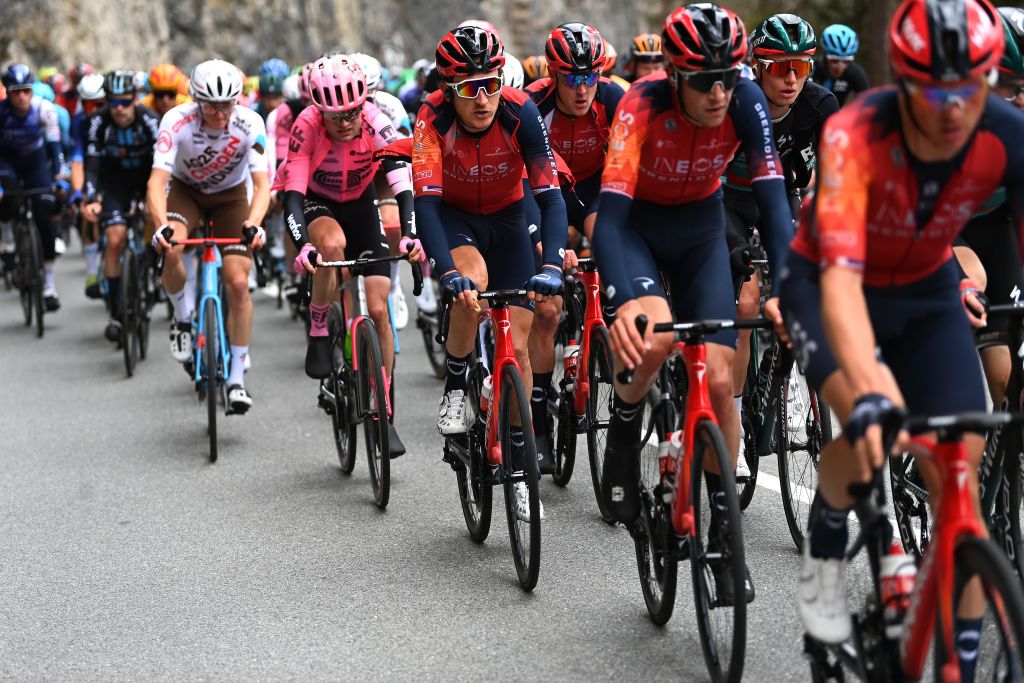 ALPBACH AUSTRIA APRIL 17 Geraint Thomas of United Kingdom and Team INEOS Grenadiers competes during the 46th Tour of the Alps 2023 Stage 1 a 1275km stage from Rattenberg to Alpbach 984m on April 17 2023 in Alpbach Austria Photo by Tim de WaeleGetty Images