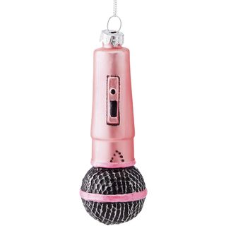 Pink Microphone Bauble Christmas tree decoration