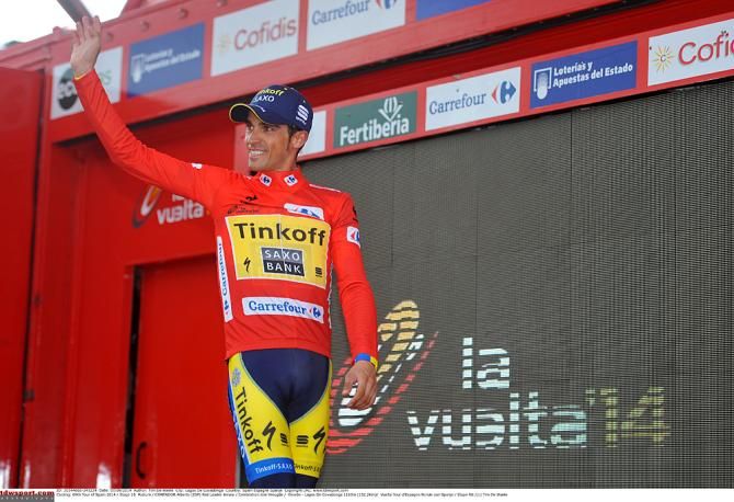 Alberto Contador (Tinkoff-Saxo) holds onto the overall race lead