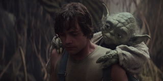 Luke and Yoda on Dagobah