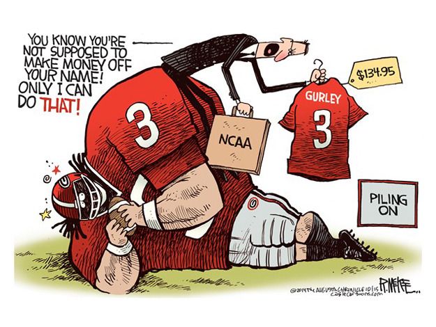 Editorial cartoon NCAA college athletes sports