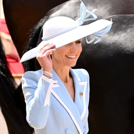 Princess Kate in a blue coat