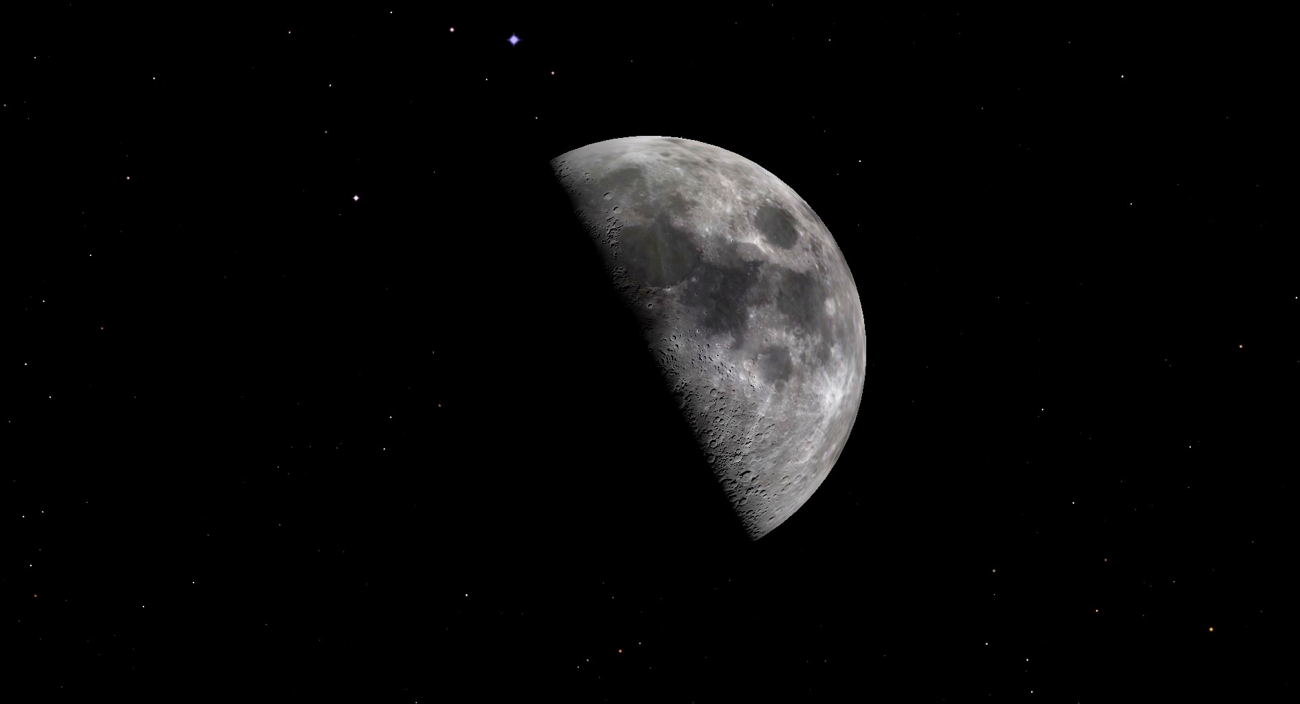 septiembre de 2021 Cielo nocturno Primer cuarto de luna