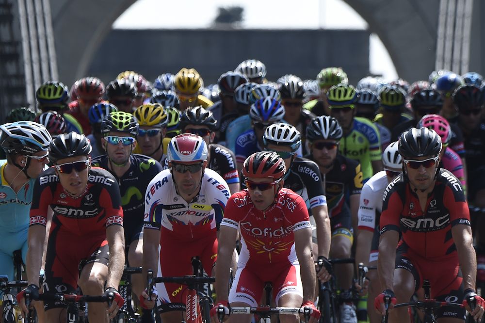 The pack in action during stage 4.