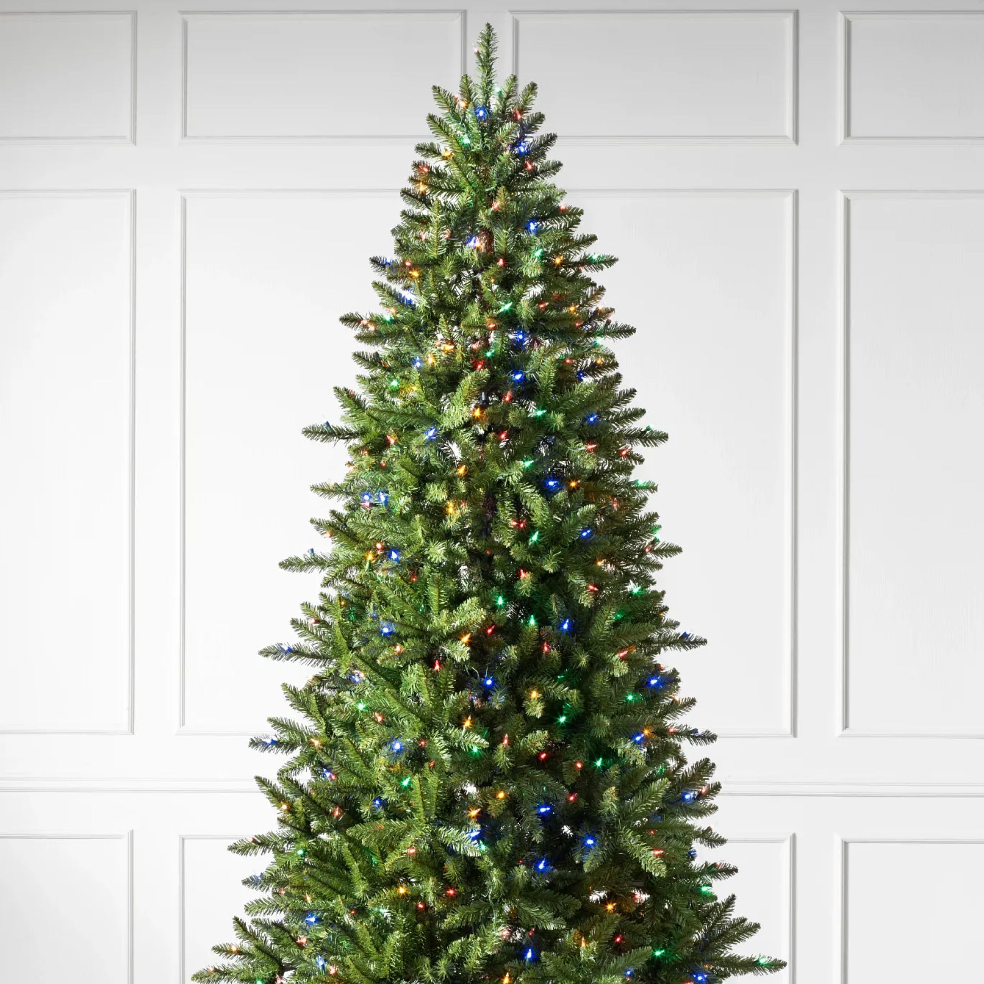 Artificial Christmas tree with multicolored lights