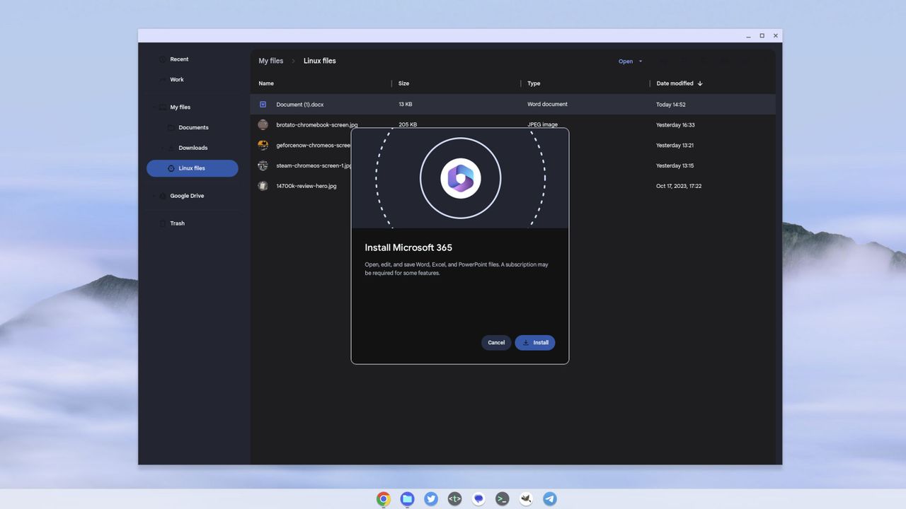 Setting up OneDrive in the Chromebook Files app