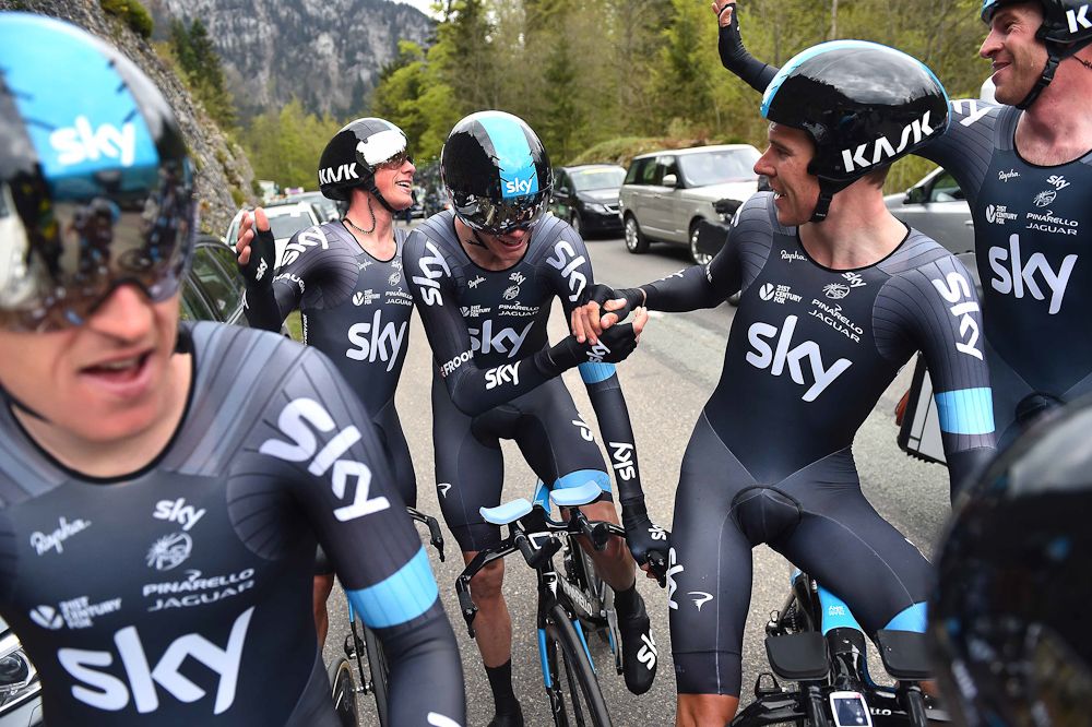 Team Sky after the finish.