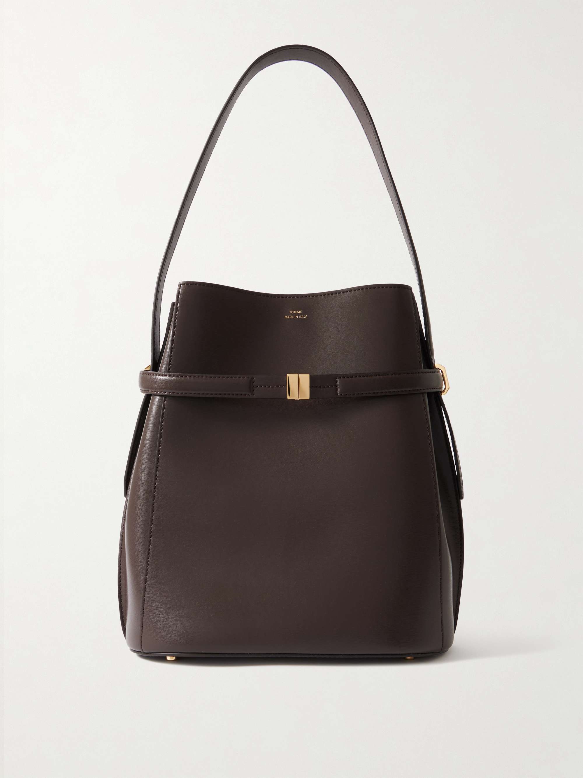 Leather bag with belt