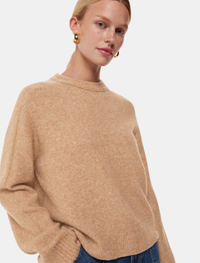 Camel Alana Wool Mix Crew Neck, £99 | Whistles