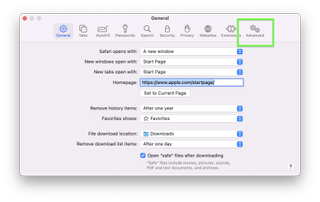 How to stop Safari from changing color on macOS step 3. Click Advanced.