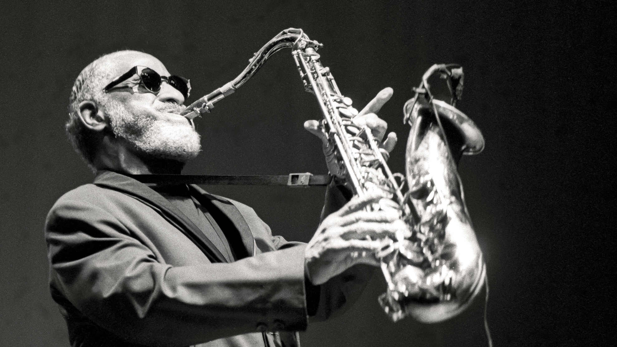 American Jazz musician Sonny Rollins (born Walter Rollins) plays tenor saxophone as he performs (with his sextet) at the Beacon Theater, New York, New York, November 18, 1995