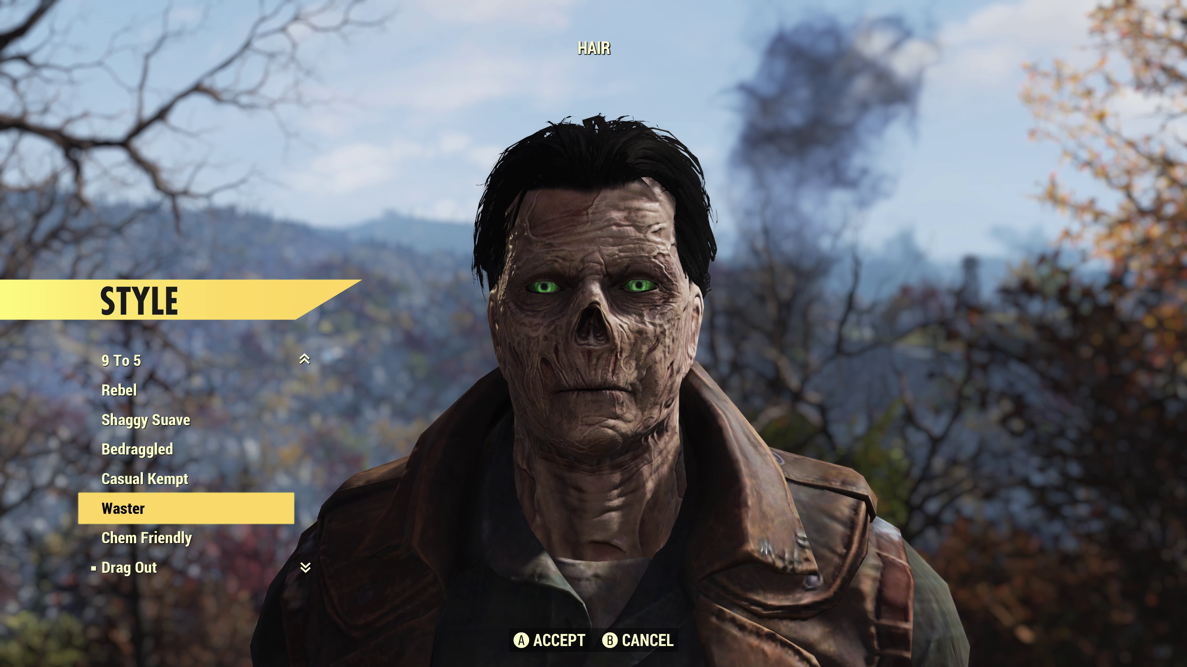 Cambiando nuestro estilo ghoul en la actualización de Fallout 76 Ghoul