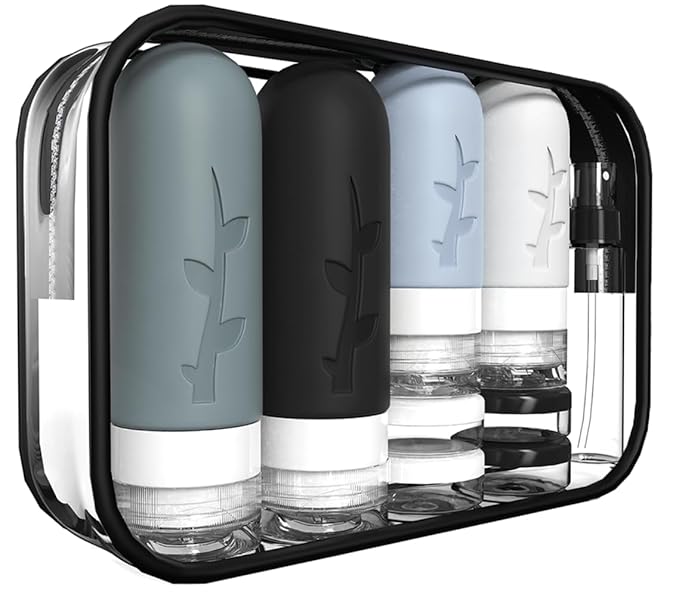 Tocelffe, 18pack Travel Bottles for Toiletries,tsa Approved Silicone Travel Containers for Toiletries,leak Proof Refillable Liqus Shampoo and Conditioner Travel Essentials Toiletry Bottles